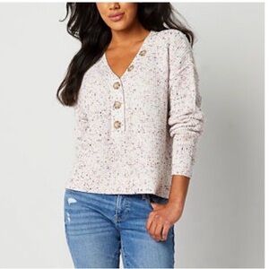 a.n.a. Cream Button-Up Sweater